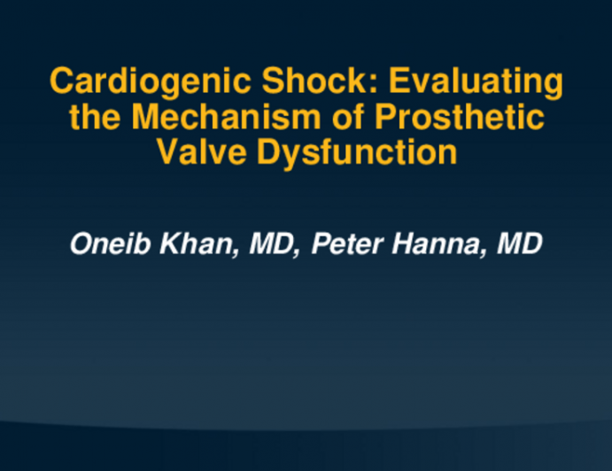 Valvular Cardiogenic Shock - Evaluating the Mechanism of Prosthetic Mitral Valve Stenosis