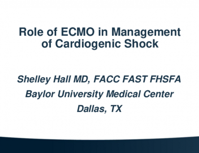 The Role of ECMO in Management of Cardiogenic Shock