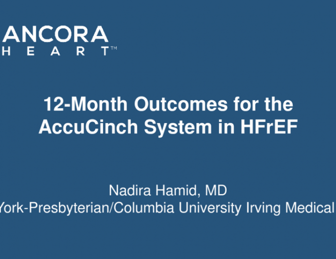 12-Month Outcomes for the AccuCinch System in HFrEF
