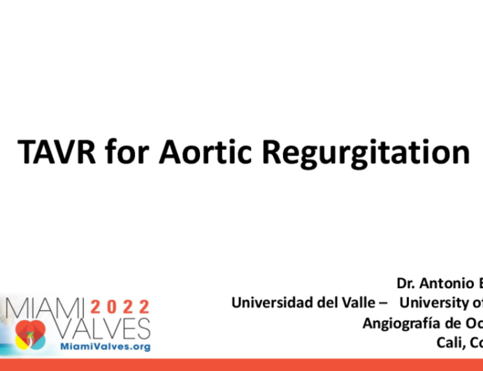 TAVR for Aortic Regurgitation
