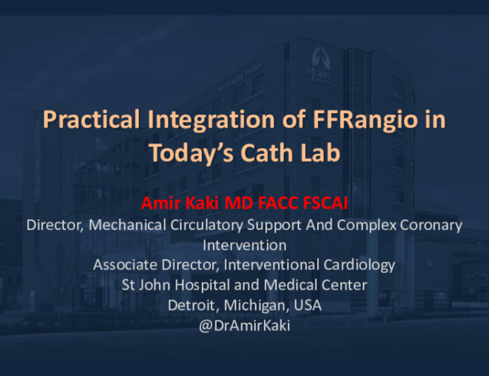Practical integration of FFRangio in today’s Cath lab – Keys to success.