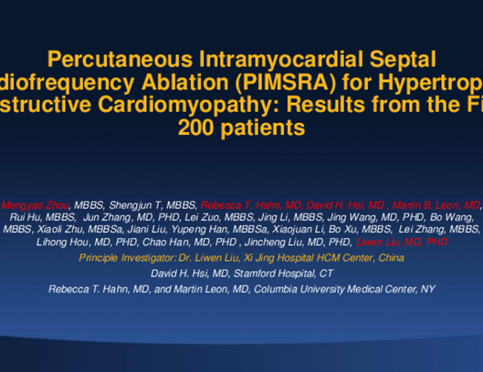 Percutaneous Intramyocardial Septal Radiofrequency Ablation (PIMSRA) for Hypertrophic Obstructive Cardiomyopathy: Results From the First 200 Patients