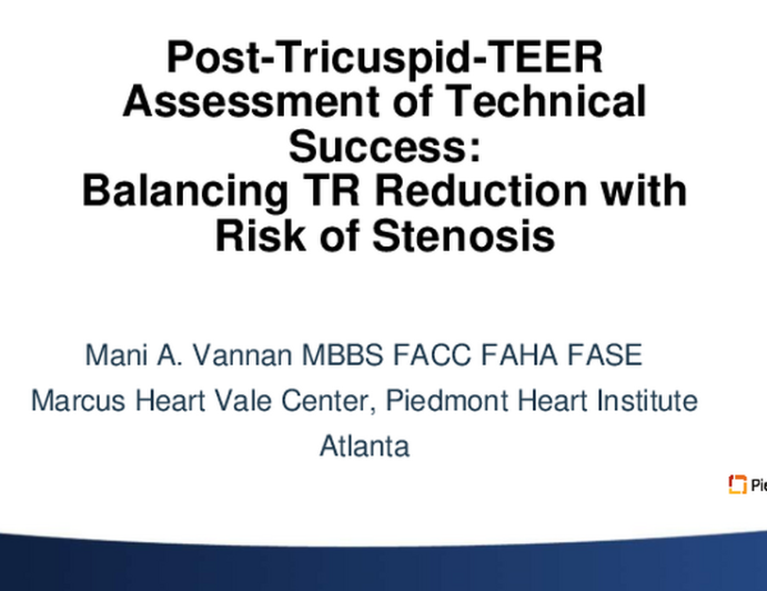 Post-Tricuspid-TEER Assessment of Technical Success: Balancing TR Reduction with Risk of Stenosis