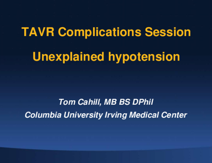Case 5: Unexplained hypotension during or post-TAVR deployment