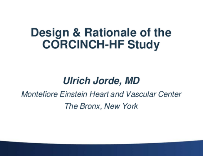 Design and Rationale of the CORCINCH-HF Pivotal Study