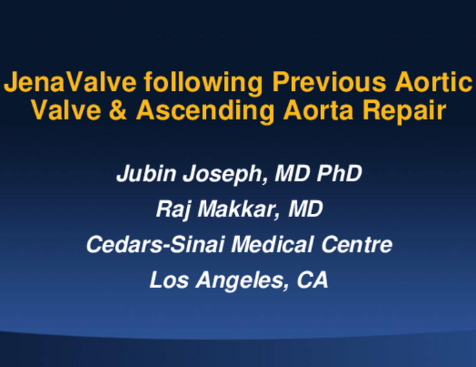 TAVR with JenaValve system following degenerative aortic valve repair with severe aortic regurgitation. 