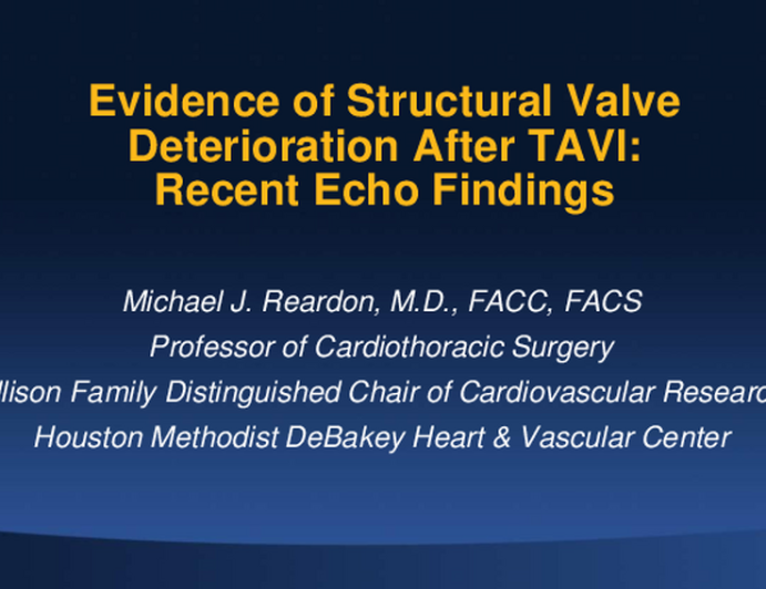 Evidence of Structural Valve Deterioration After TAVI: Recent Echo Findings
