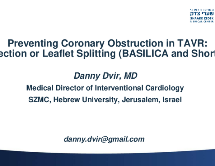 Preventing Coronary Obstruction in TAVR: Protection or Leaflet Splitting (BASILICA and SureCut)