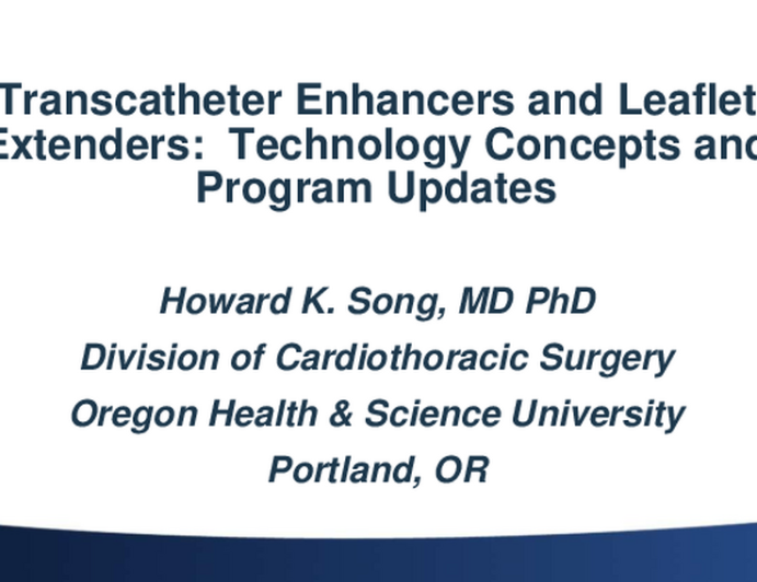 Transcatheter Enhancers and Leaflet Extenders: Technology Concepts and Program Updates