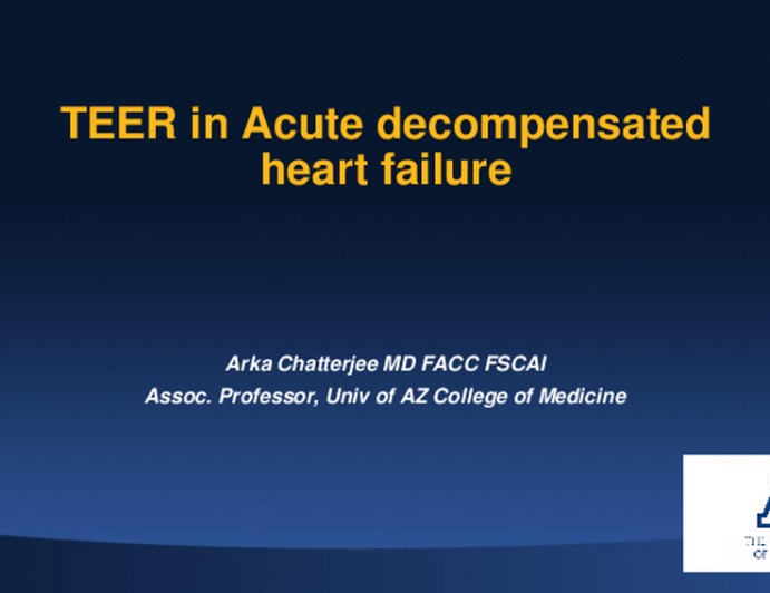 CLIP-PRESSOR: Mitral TEER in Acute Decompensated Heart Failure