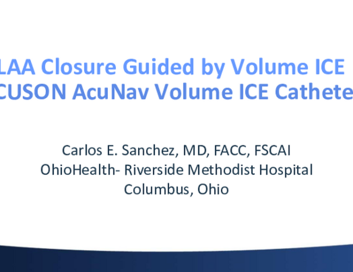 LAA Closure Guided by Volume ICE