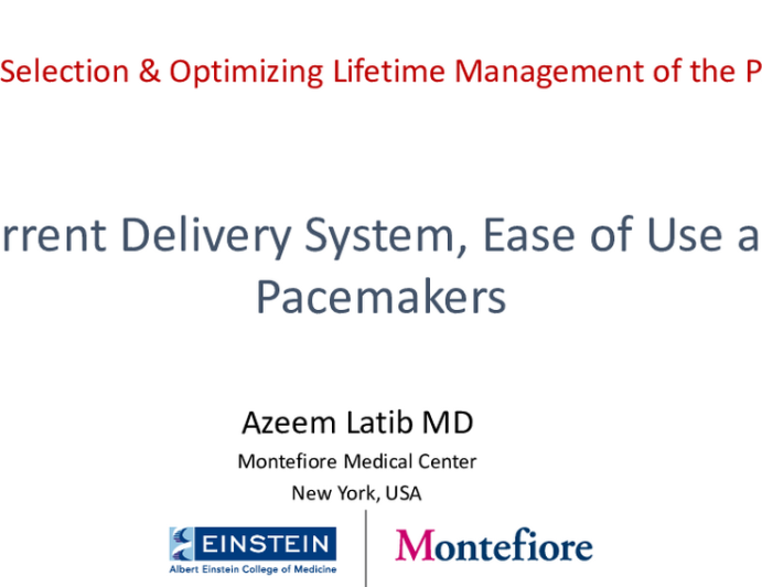 Current Delivery System, Ease of Use and Pacemakers