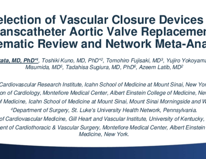 Selection of Vascular Closure Devices in Transcatheter Aortic Valve Replacement: Systematic Review and Network Meta-Analysis