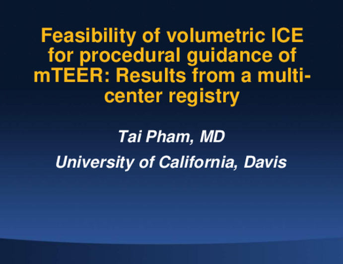 Feasibility of volumetric intracardiac echocardiography (vICE) for procedural guidance of transcatheter mitral edge-to-edge repair (mTEER): results from a multi-center registry
