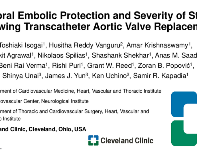 Cerebral Embolic Protection and Severity of Stroke Following Transcatheter Aortic Valve Replacement