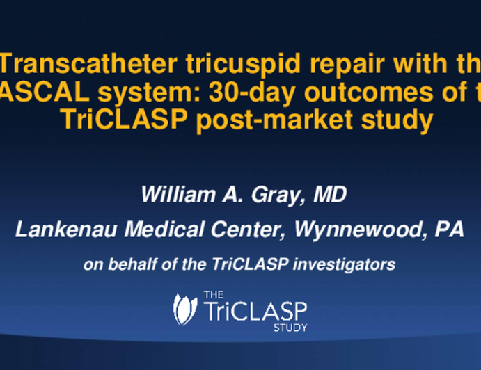 Transcatheter tricuspid repair with the PASCAL system: 30-day outcomes of the TriCLASP post-market study