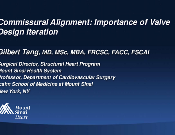 Commissural alignment:  Importance of valve design iteration.