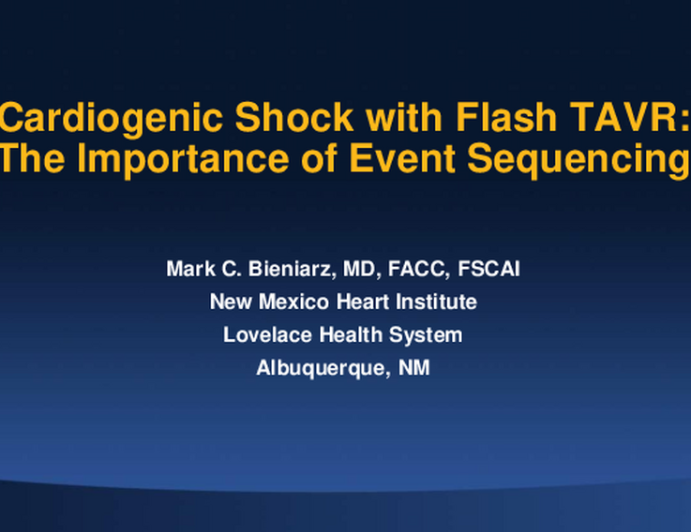 Cardiogenic Shock With Flash TAVR: The Importance of Event Sequencing