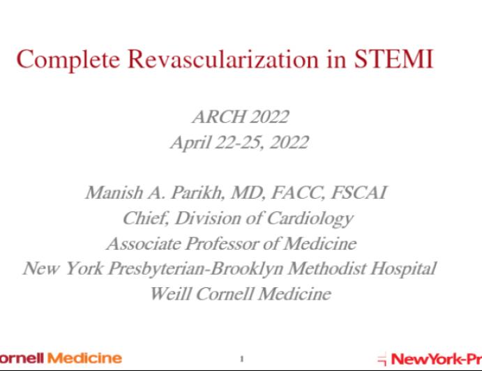 Complete Revascularization in STEMI