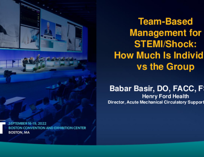 Team-Based Management for STEMI/Shock: How Much Is Individual vs the Group