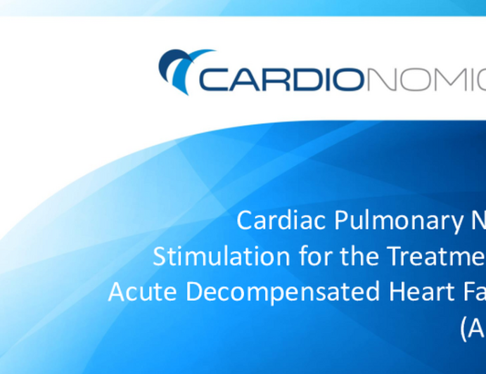 Cardiac Pulmonary Nerve Stimulation For The Treatment Of Acute ...