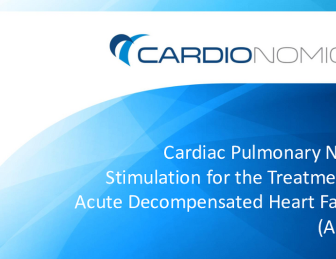 Cardiac Pulmonary Nerve Stimulation for the Treatment of Acute Decompensated Heart Failure (Cardionomic)