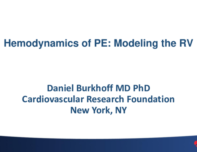 Hemodynamics of PE: Modeling the RV