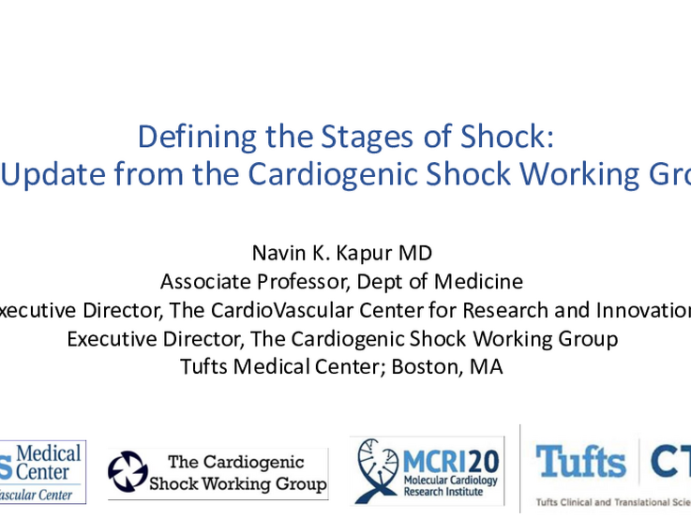 Defining the Stages of Shock: An Update from the Cardiogenic Shock Working Group