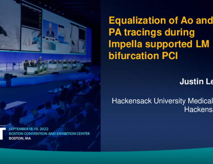 TCT 677: Equalization of Ao and PA tracings during Impella supported LM bifurcation PCI