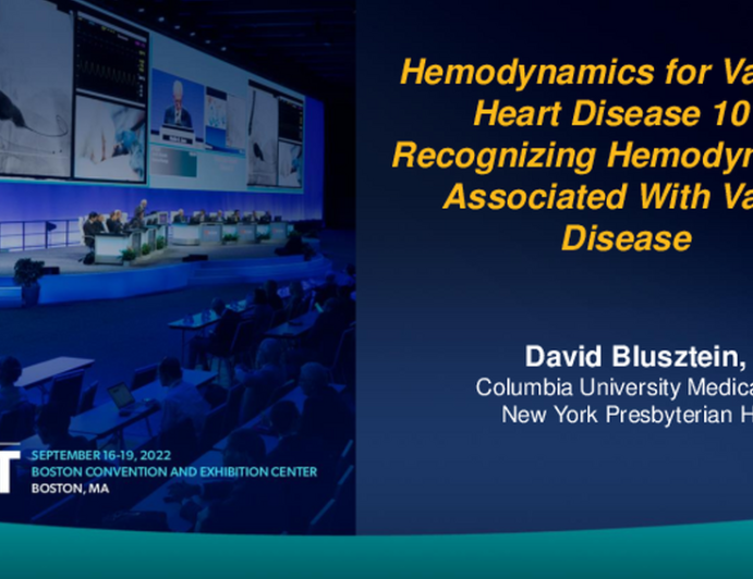 Hemodynamics for Valvular Heart Disease 101: Recognizing Hemodynamics Associated With Valve Disease