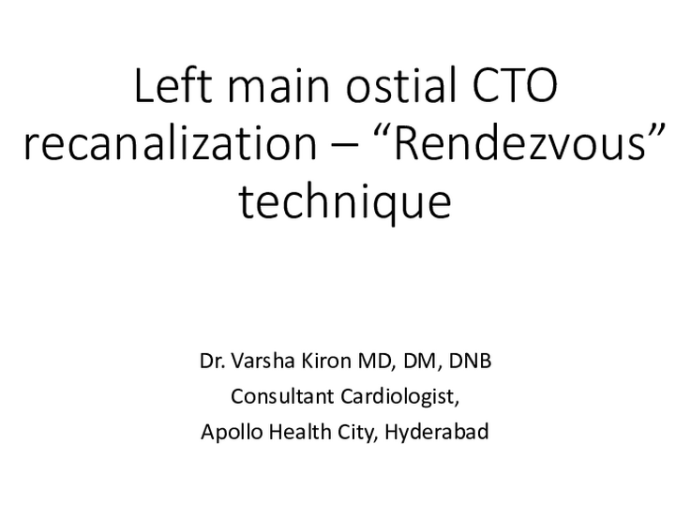 TCT 806: Left main ostial CTO recanalization using "Rendezvous" technique