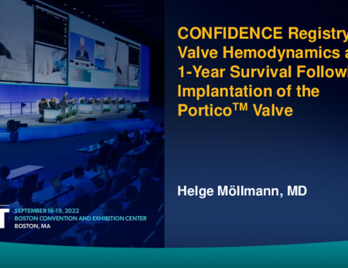 CONFIDENCE Registry: Valve Hemodynamics and 1-Year Survival Following Implantation of the PorticoTM Valve in Experienced TAVI Centers