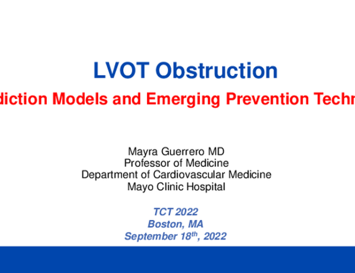 LVOT Obstruction: Prediction Models and Emerging Prevention Techniques