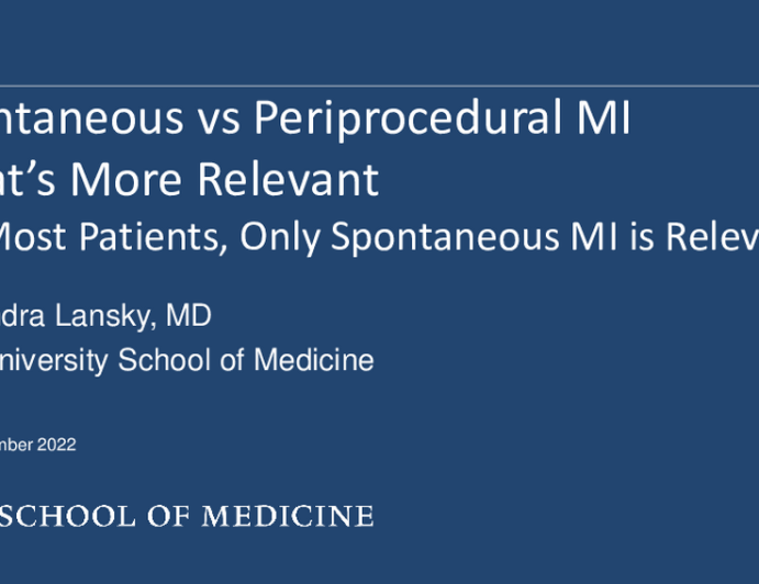 For Most Patients, Only Spontaneous MI Is Relevant