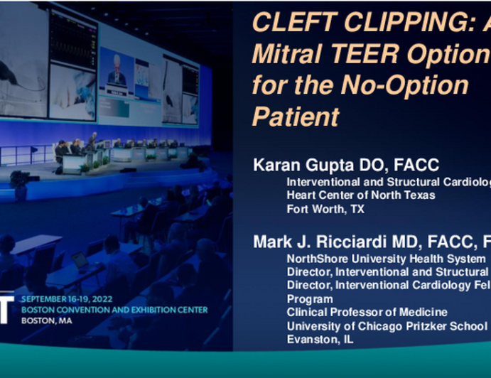 TCT 707: CLEFT CLIPPING: A MITRAL TEER OPTION FOR THE NO OPTION PATIENT