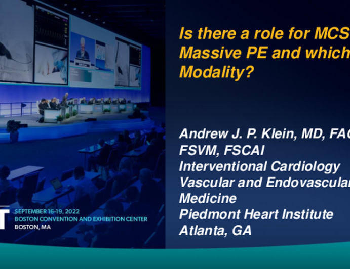 Is There a Role for MCS in Massive PE and Which Modality?