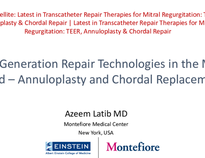 Next Generation Repair Technologies in the Mitral Field – Annuloplasty and Chordal Replacement