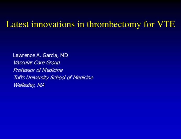 Latest innovations in Thrombectomy for Venous Thromboembolism