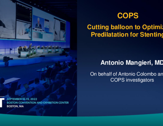 Cutting Balloon to Optimize Predilatation for Stent Implantation: The COPS Randomized Trial