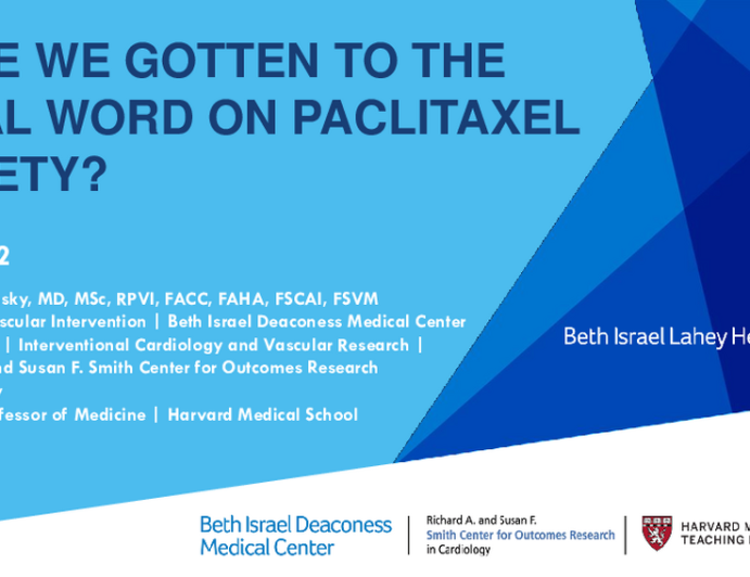 Have We Gotten to the Final Word on Paclitaxel Safety?
