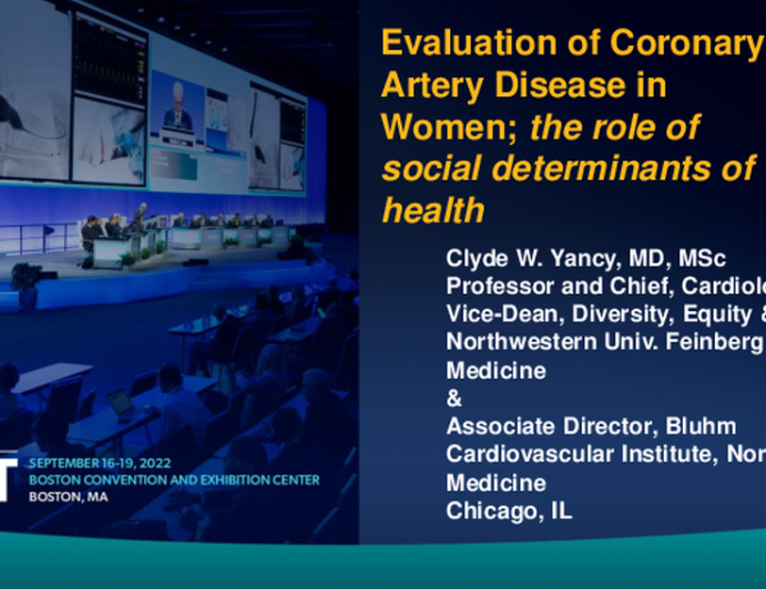 Keynote Speech: Diagnosis and Treatment of CAD in Women – The Role of Social Determinant of Health