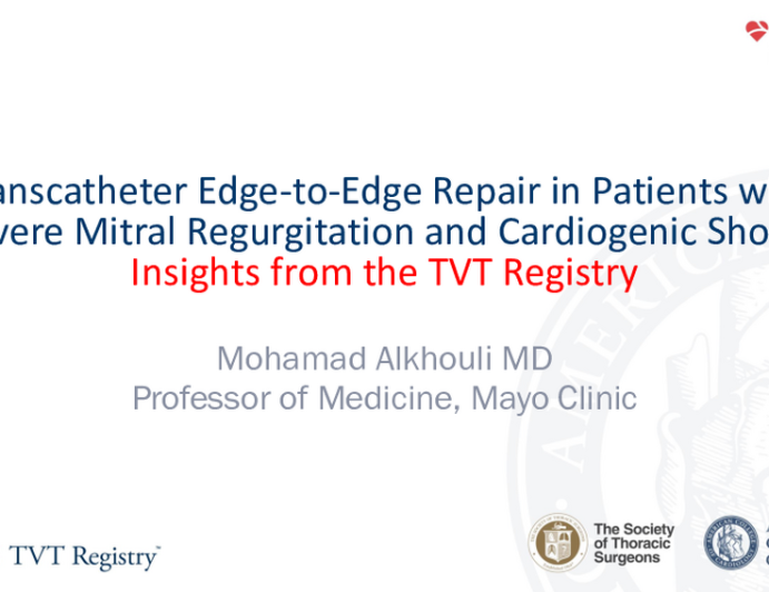 Transcatheter Edge-to-Edge Repair in Patients With Severe Mitral Regurgitation and Cardiogenic Shock: Insights From the TVT Registry