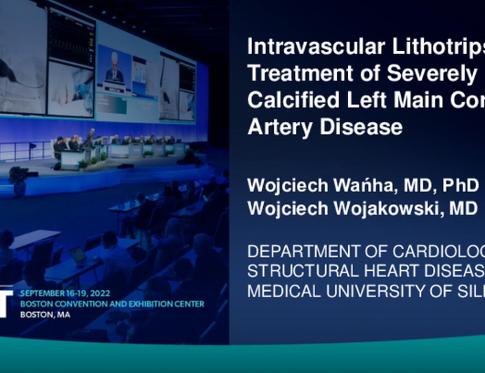 TCT 771: Intravascular Lithotripsy for Treatment of Severely Calcified Left Main Coronary Artery Disease