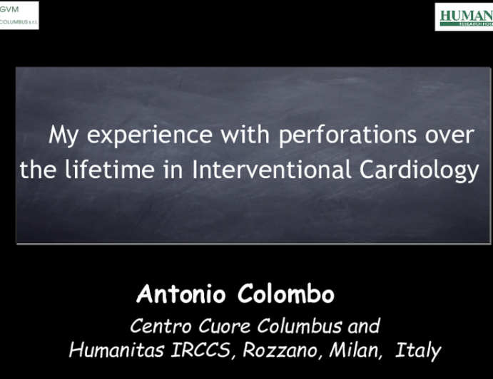 Keynote Lecture: My Experience With Perforations Over the Lifetime in Interventional Cardiology