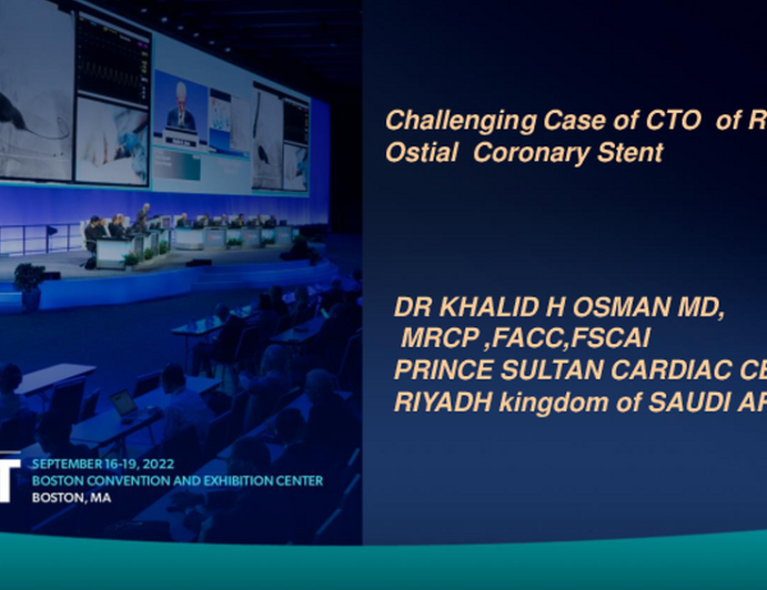 TCT 755: challenging case of CTO OF OSTIAL RCA STENT