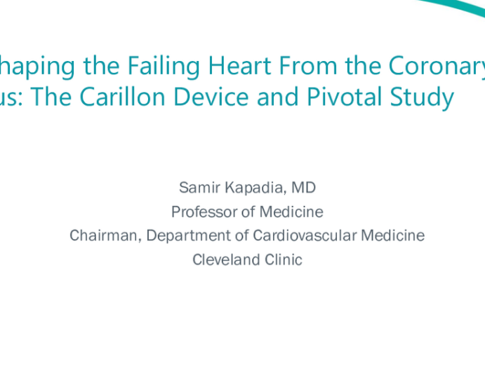 Reshaping the Failing Heart From the Coronary Sinus: The Carillon Device and Pivotal Study