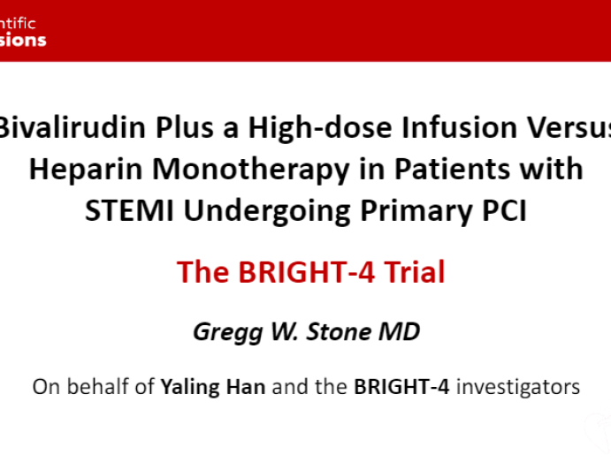 Bivalirudin Plus a High-dose Infusion Versus Heparin Monotherapy in Patients with STEMI Undergoing Primary PCI: The BRIGHT-4 Trial