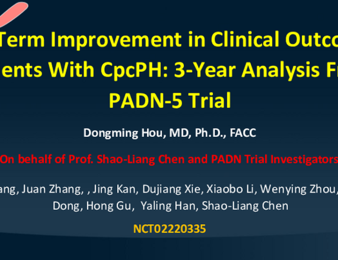 Long-Term Improvement in Clinical Outcome in Patients With Combined Pre- and Post-Capillary Pulmonary Hypertension: 3-Year Analysis From PADN-5 Trial
