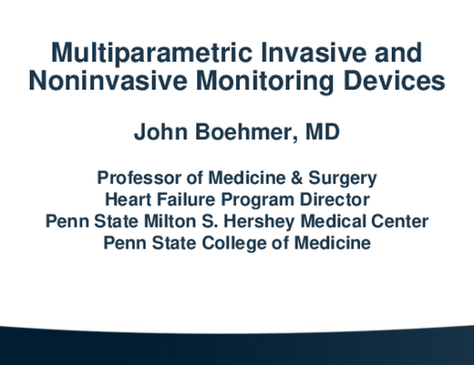 Multiparometric Invasive and Noninvasive Monitoring Devices