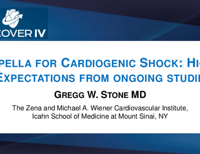 Impella for Cardiogenic Shock:  High Expectations From Ongoing Studies